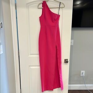 Elegant Pink One-Shoulder Dress